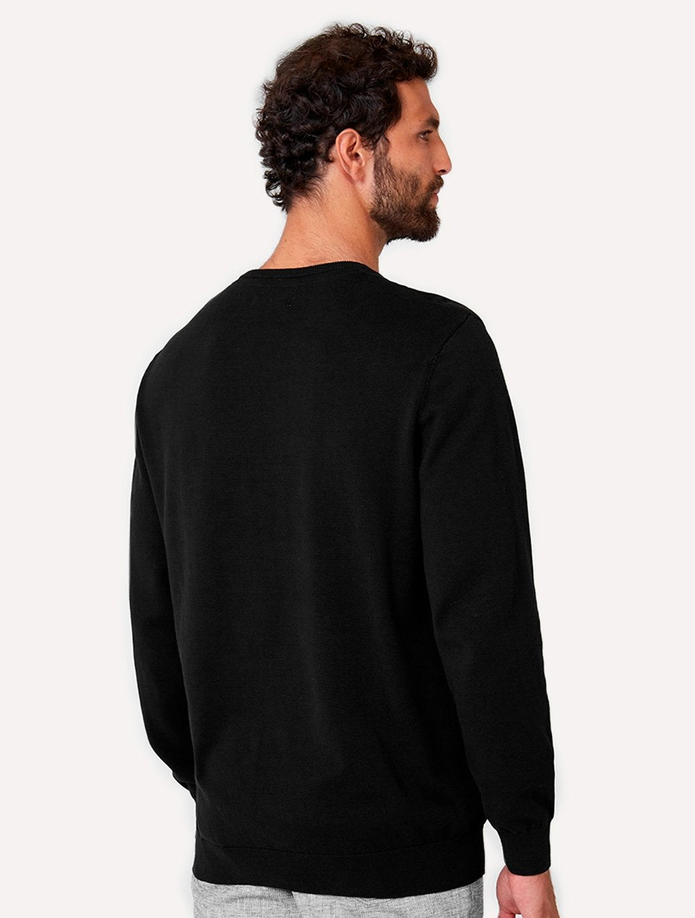 Suéter Dudalina Masculino Tricot Crewneck Basico Preto