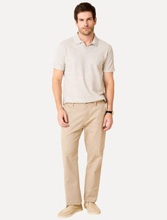 Polo Dudalina Masculina Piquet Jacquard Gola Cubana Areia Mescla