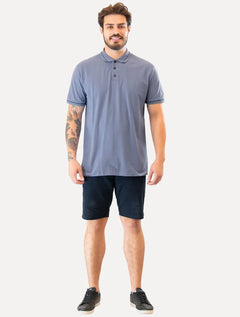 Polo Ellus Masculina Piquet Triple Short Signature Azul índigo