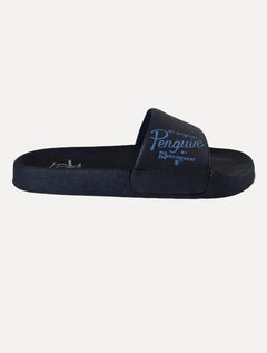 Chinelo Original Penguin Masculino Slide Lateral Lettering Azul Marinho