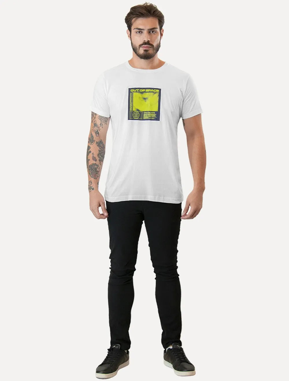 Camiseta Calvin Klein Jeans Masculina Out Of Space Branca