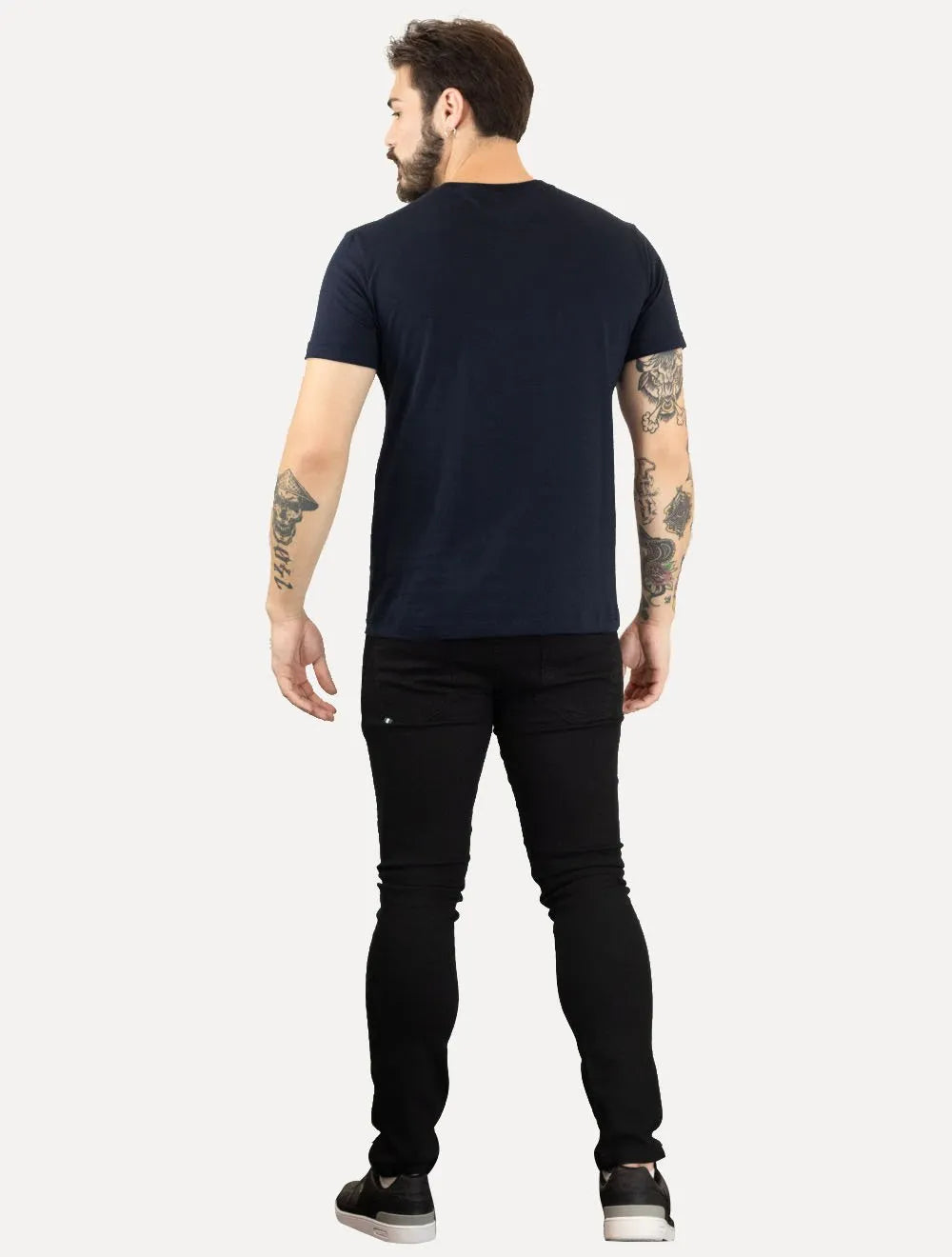 Camiseta Tommy Hilfiger Masculina Columbus H Roundle Logo Azul Marinho