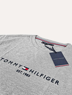 Camiseta Tommy Hilfiger Masculina Core Logo Tee Cinza Mescla