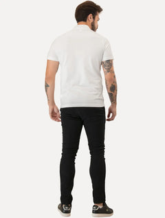 Polo Lacoste Masculina Regular Piquet Stretch Khaki Colorblock Branca