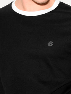 Camiseta John John Masculina Slim Fit Suedine Contrast Preto