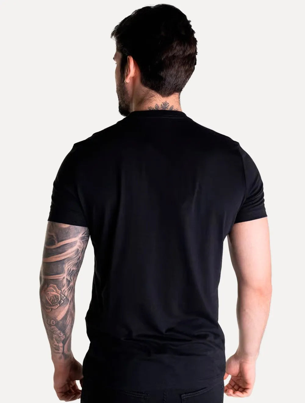 Camiseta Ellus Masculina Pima Cotton Mirror Classic Preta