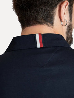 Polo Tommy Hilfiger Masculina Malha Liquid Cotton Essential Azul Marinho
