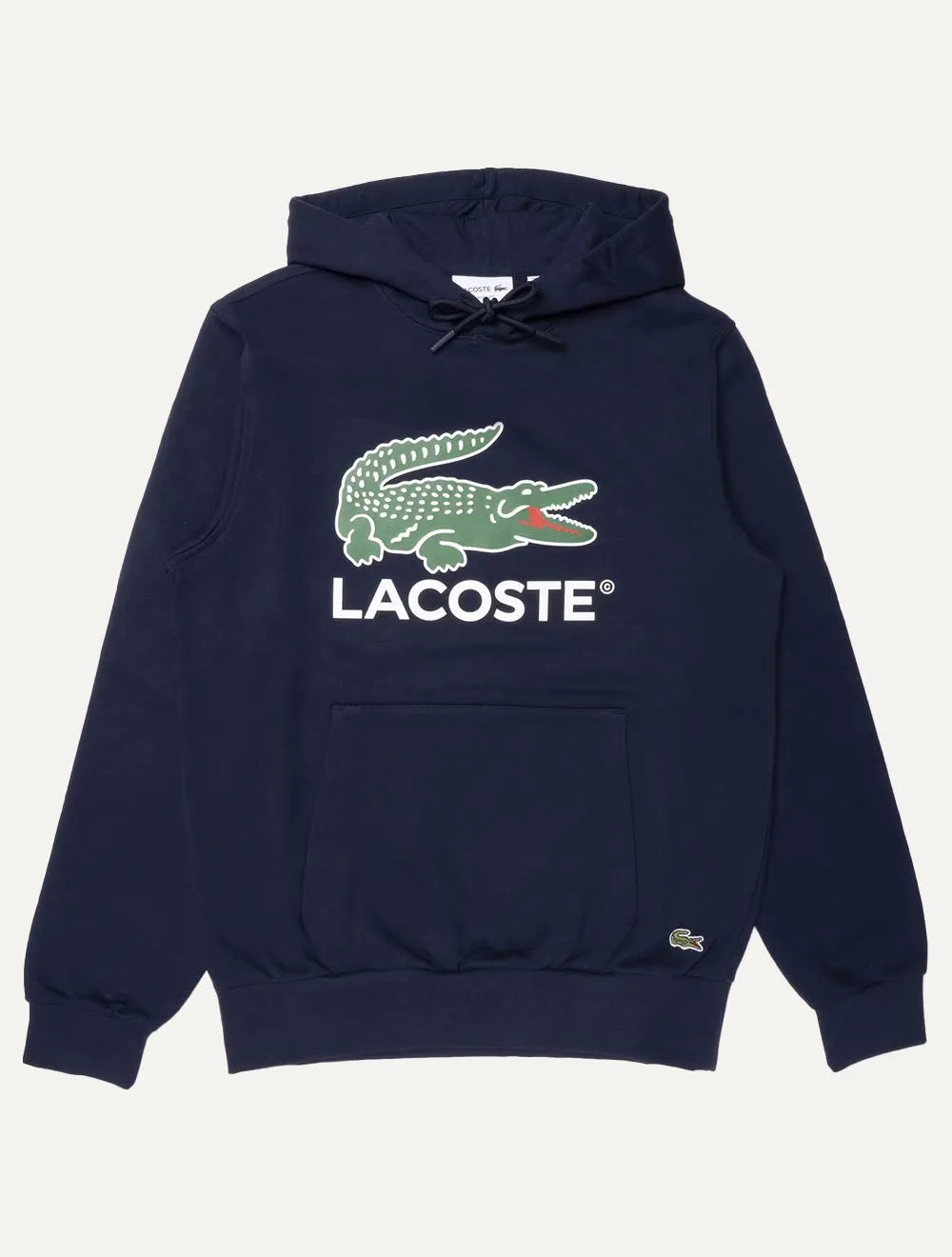 Moletom Lacoste Masculino Hoodie Classic Fit Cotton Fleece Logo Azul Marinho