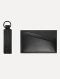 Kit Chaveiro e Porta Cartão Aramis Masculina Couro Texture Preta