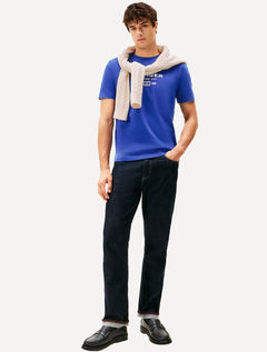 Camiseta Tommy Hilfiger Masculina Center New Stack Azul Royal