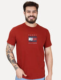 Camiseta Tommy Hilfiger Masculina Linear Flag Graphic Vermelha