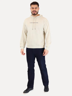 Moletom Tommy Hilfiger Masculino Chest Insert Flag Hoodie Creme