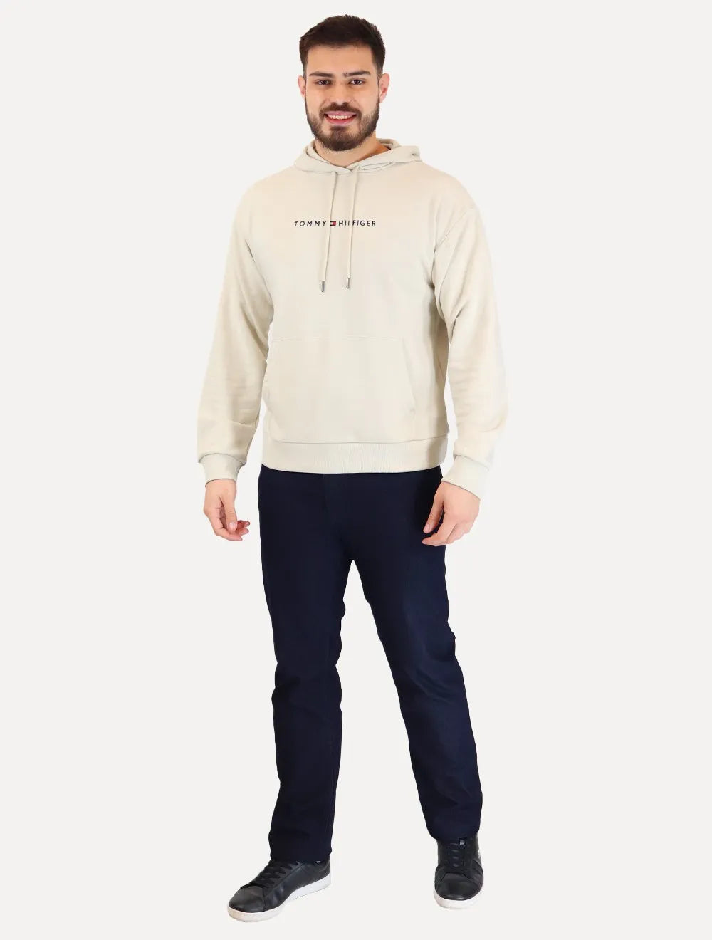 Moletom Tommy Hilfiger Masculino Chest Insert Flag Hoodie Creme