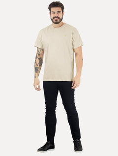 Camiseta Colcci Masculina Basica Logo Minimalista Off-White