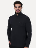 Suéter Tommy Hilfiger Masculino Essential Cotton Half Zip Mock Azul Marinho