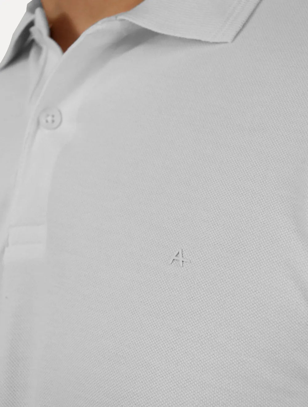 Polo Aramis Masculina Piquet Lisa 3D Rubber Relief Branca