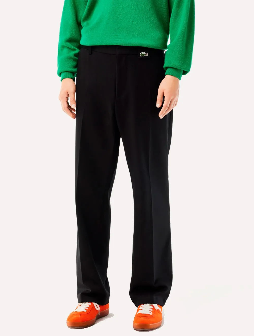 Calça Lacoste Masculina Sarja Chino Straight Croco Preta