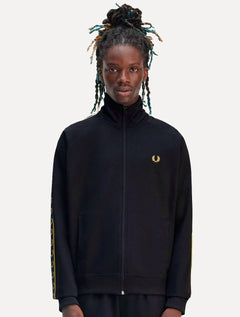 Jaqueta Fred Perry Masculina Contrast Tape Track Azul Marinho