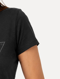 Camiseta Guess Feminina Chest Rubber Logo Preta