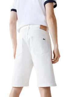 Bermuda Lacoste Masculina Jeans Essential Cotton Branca
