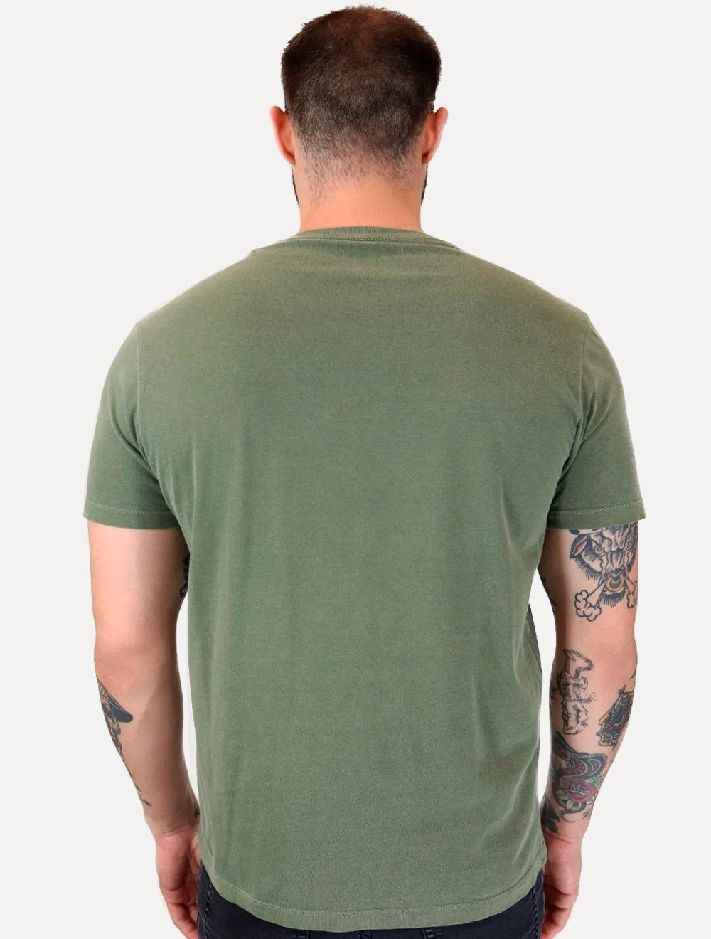 Camiseta Guess Masculina Rubber Est.1981 Stoned Verde Militar