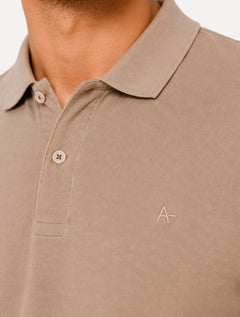 Polo Aramis Masculina Basic Piquet Mono Amêndoa