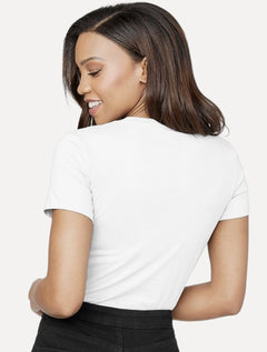 Camiseta Guess Feminina Chest Rubber Logo Off White