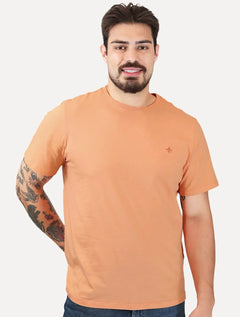 Camiseta Dudalina Masculina Essentials Modal Logo Laranja