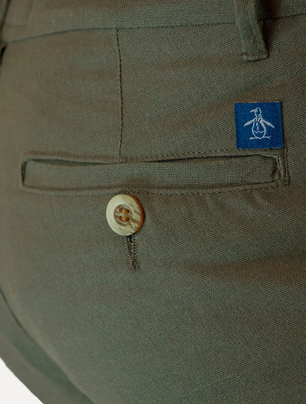 Bermuda Original Penguin Masculina Chino Stretch Linho Verde Escuro