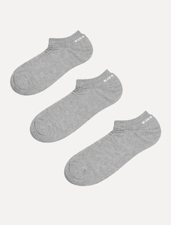 Meia King & Joe Cano Curto Cinza Mescla Kit 3 Pares