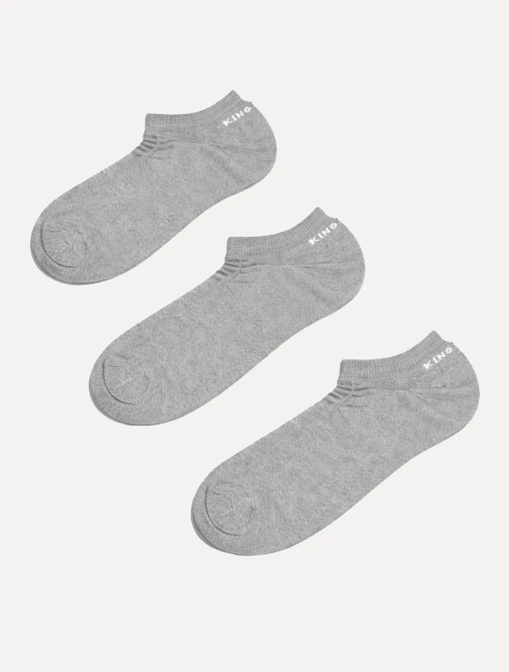 Meia King & Joe Cano Curto Cinza Mescla Kit 3 Pares