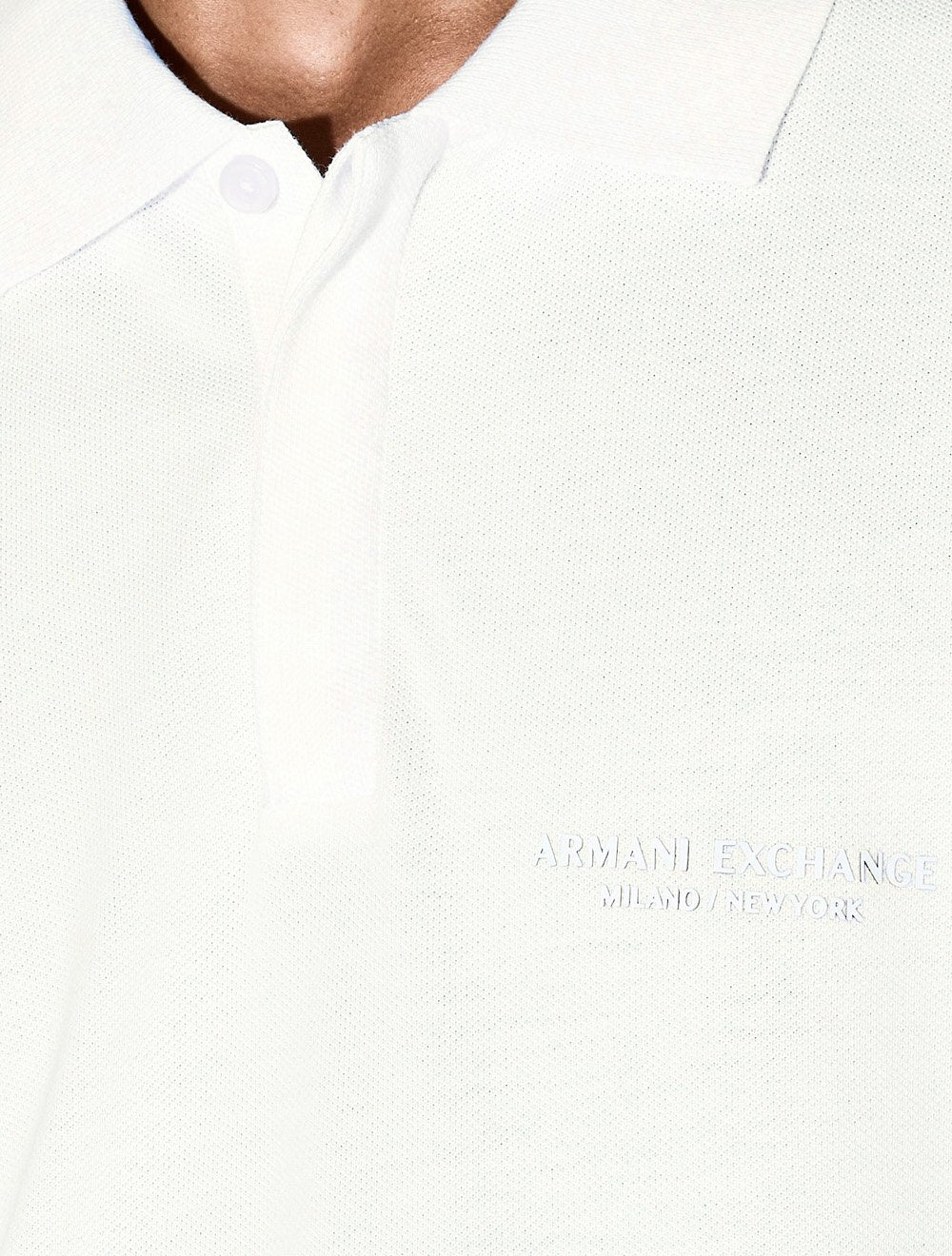 Polo Armani Exchange Regular Fit Light Logo Milano Off White