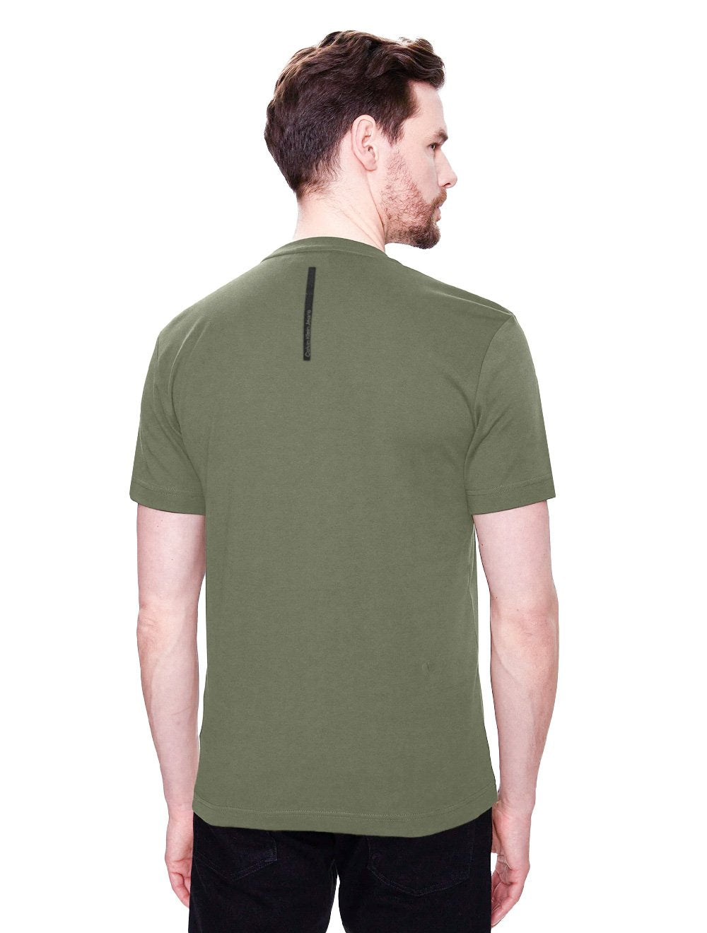 Camiseta Calvin Klein Jeans Masculina Light New Logo Verde Militar