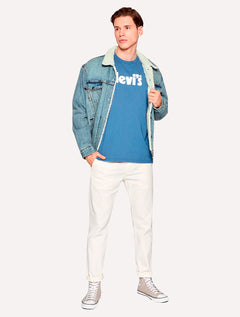 Jaqueta Jeans Levis Masculina Sherpa Trucker Azul Claro