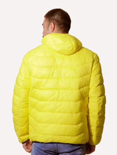 Jaqueta Victory Eagle Masculina Nylon Hoodie Puffer Amarela