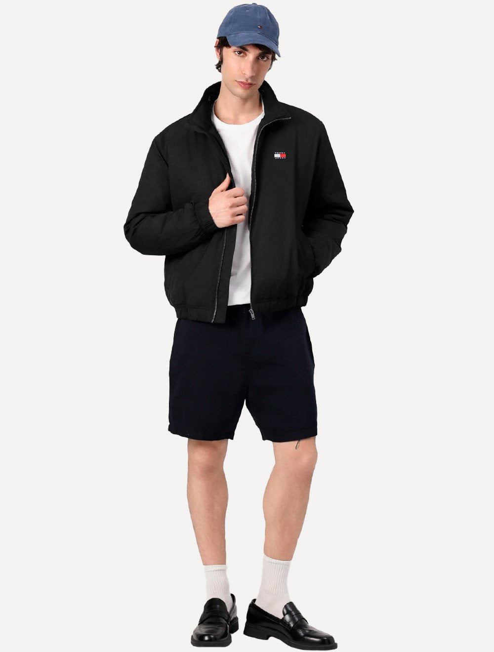 Jaqueta Tommy Jeans Masculina Essential Padded Logo Collar Preta