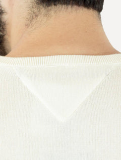 Suéter Tommy Hilfiger Masculino Crewneck Essential Cotton Off-White