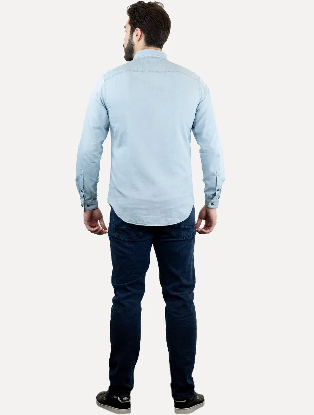 Camisa Dudalina Masculina Milano Essentials Lisa Azul Jeans Claro