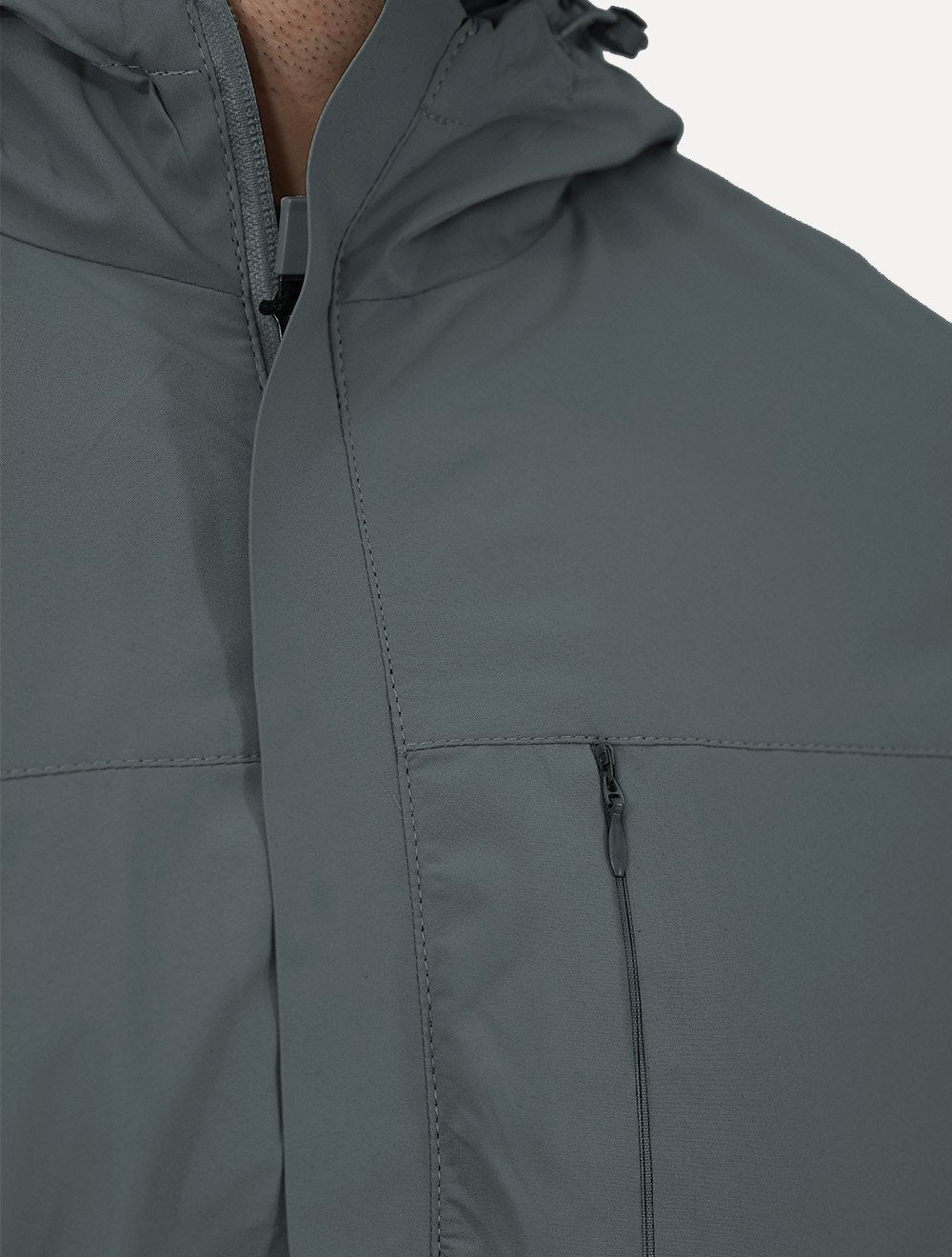 Jaqueta Dixen Masculina Corta-Vento Nylon Pocket Zip Cinza