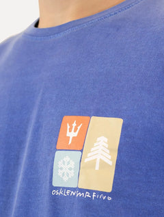 Camiseta Osklen Masculina Slim Stone Snow Icons Azul Royal