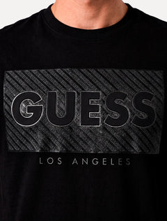 Camiseta Guess Masculina Los Angeles Dark Logo Block Preta