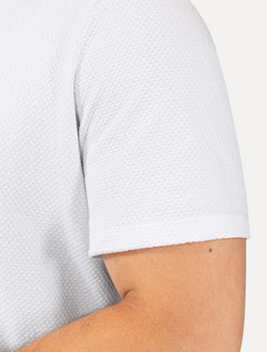 Camiseta Dudalina Masculina Textura Mono Logo Branca