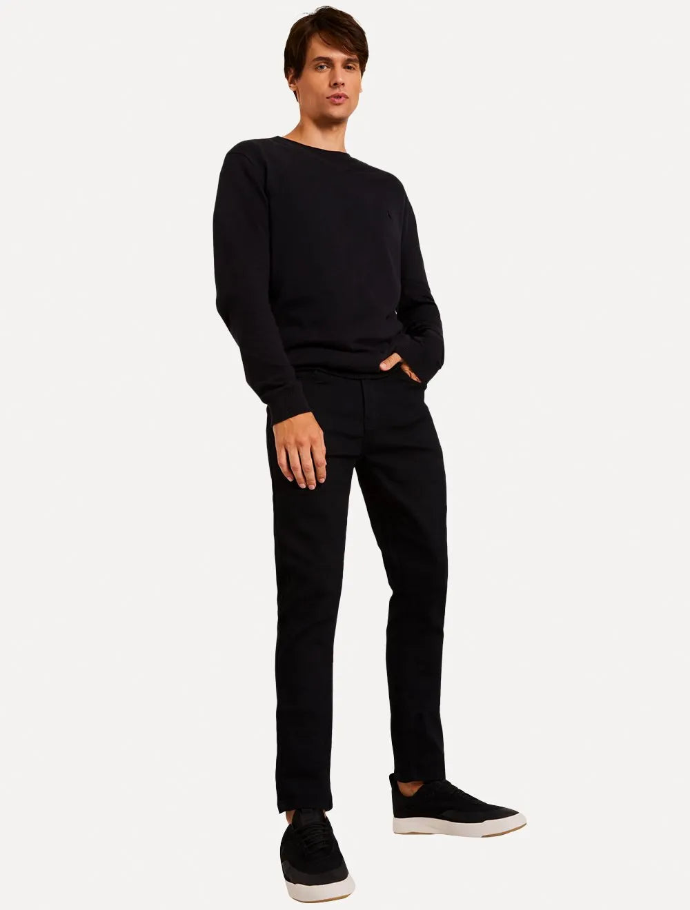 Suéter Reserva Masculino Tricot Basico Gola Careca Preto