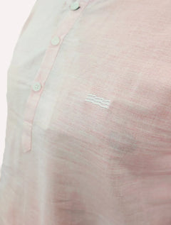 Camiseta King & Joe Bata Masculina Manga Longa Henley Rosa Claro Mescla