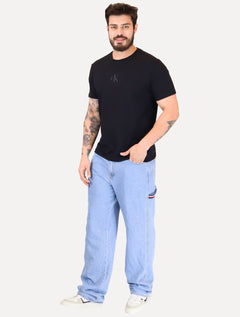 Camiseta Calvin Klein Jeans Masculina Frontal CK Rubber Relevo Preta