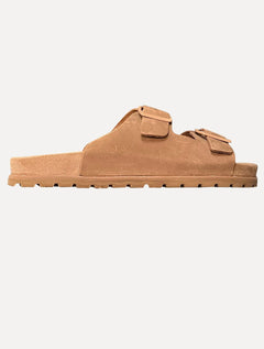 Chinelo Reserva Masculino Duas Fivelas Francisco Nobuck Marrom Claro
