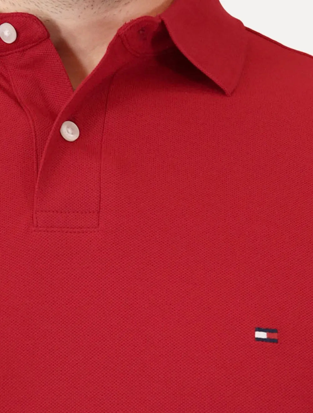 Polo Tommy Hilfiger Masculina Regular Piquet 1985 Vermelho Médio