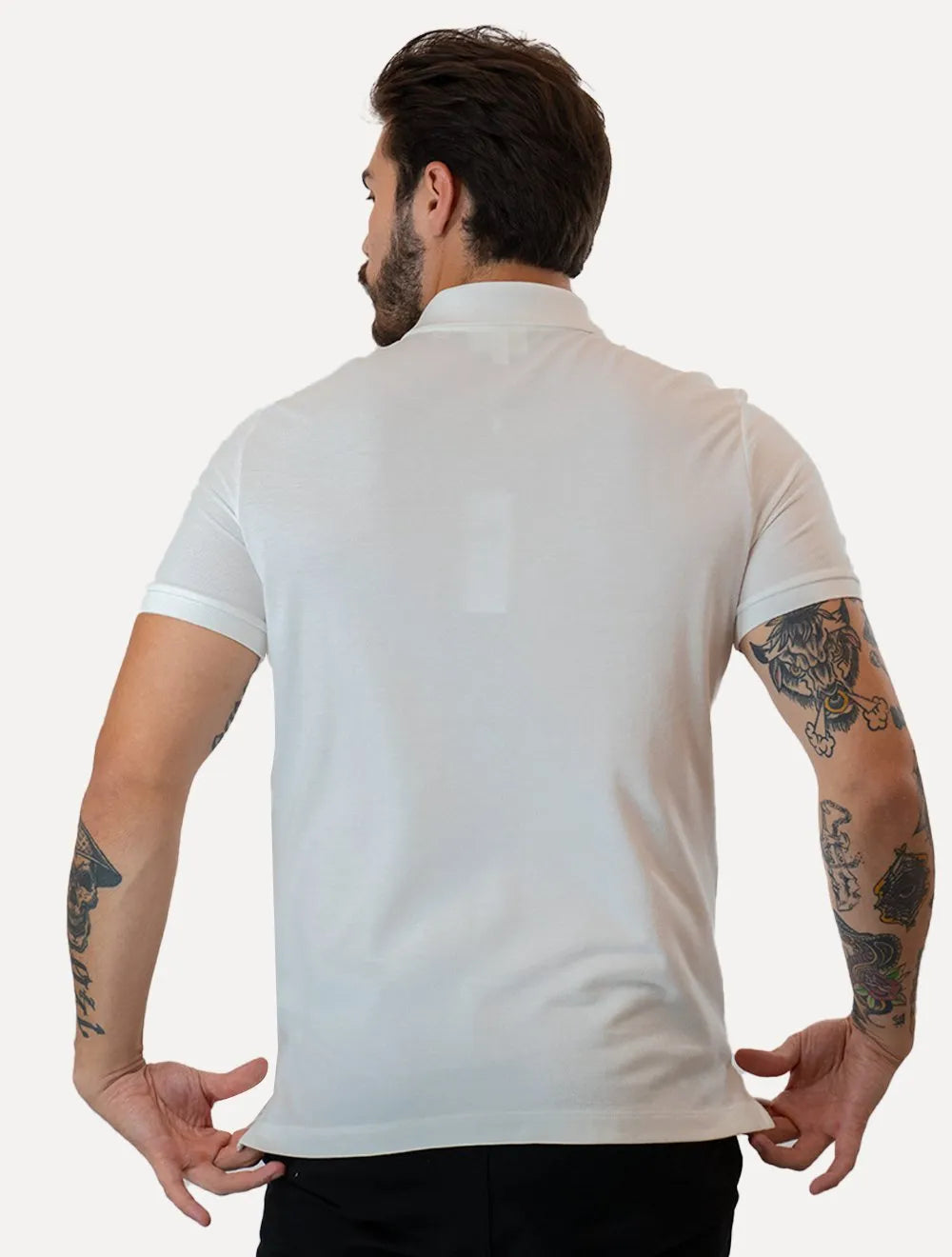 Polo Lacoste Masculina Slim Fit Petit Piquet Branca