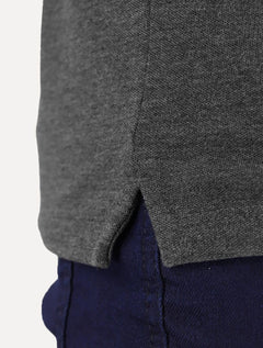 Polo Aramis Masculina Piquet Ziper Grafite Mescla