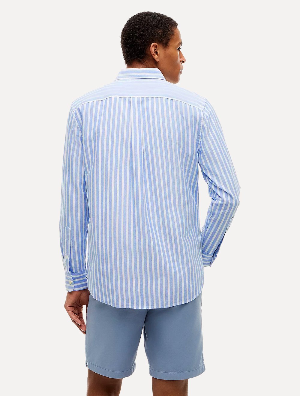 Camisa Tommy Jeans Masculina Regular Oxford Striped Azul